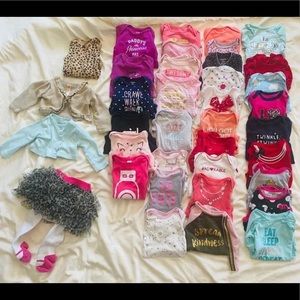 0-3 month baby girl top lot